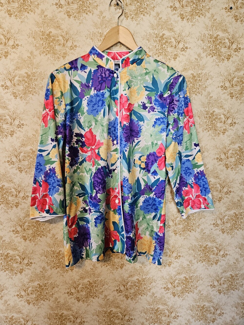 Vintage Teddi California Mandarine Collar Blouse